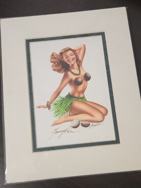 Pin-Up Hula Girl Art Print- Garry Palm